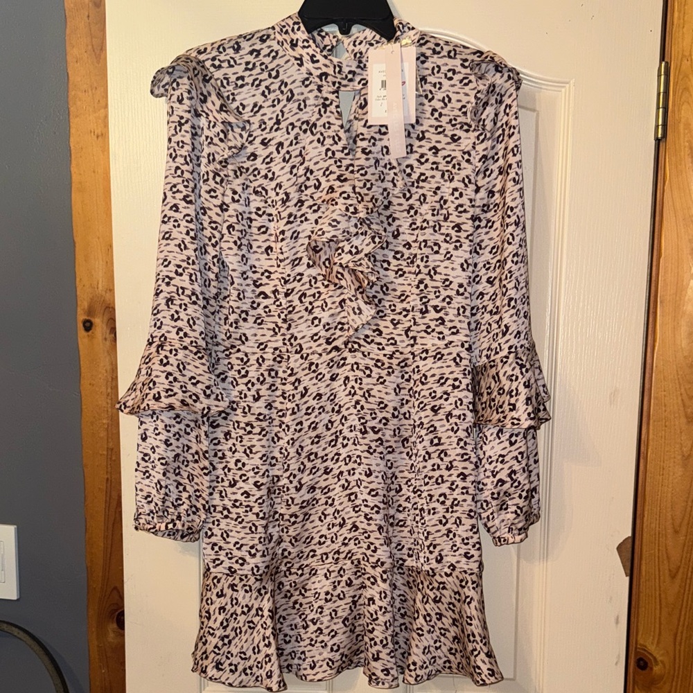 Avec Les Filles Black and White Long Sleeve Dress